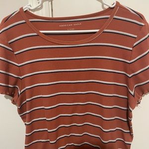 American eagle striped lettuce edge top